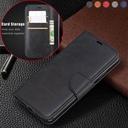 Sheepskin Leather Case For Xiaomi Mi POCO X3 F1 Note 10 Pro CC9 Redmi 5 6 6A 7 7A 8 8A Note 5 6 7 8 9 Pro Flip Stand Wallet Case
