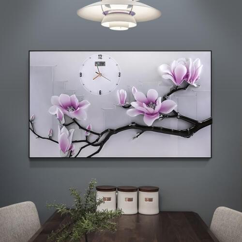 Restaurant Decoration Painting Modern Minimalist Dining Room Single 3D Stereoscopic Cover Creative Clocks Embossed Paintings