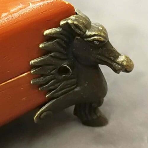 Retro Style Horse Head Wooden Box Foot Zinc Alloy Gift Box Jewelry Case Corner Protector Leg Home Furniture Decor