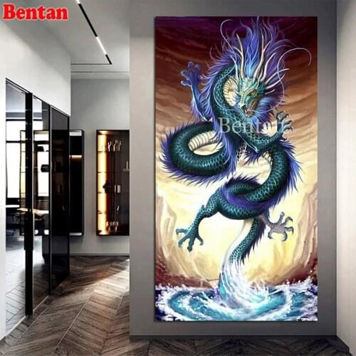 DIY 5D Diamond Painting Chinese Dragon Full Drill Square Round Handmade Gift Diamond Mosaic Myth Cross Stitch Kit Needlework