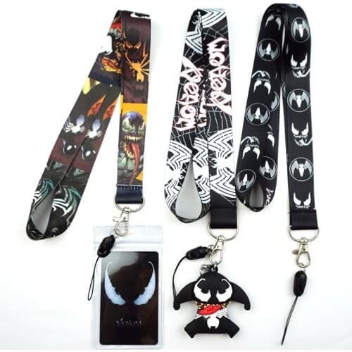 Movie Eddie Brock Neck Strap Lanyards Cell Phone Rope Strap Clip Charm Cords Lariat Keychain Pendant Cosplay Accessories