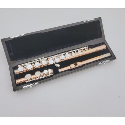 Hot Gold Lacquer Muramatsu Flute Closed Holes Split E Brand 16 Keys Musical Instrument Flute With Case