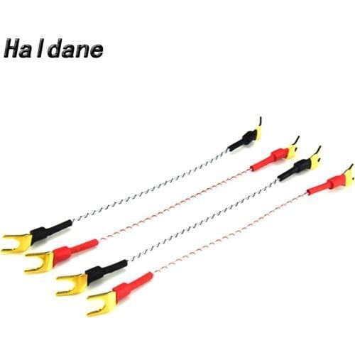 Haldane DIY 4Pcs Nordost Odin Valhalla Top-rated 7N copper + pure Silver HIFI Speaker Terminal Jumper Cables 20cm