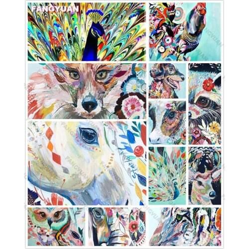 Colorful Animal 5D Diy Diamond Accessories Painting Owl Full Drill Diamond Embroidery Mosaic Cross Stitch Kit Picture Home Decor