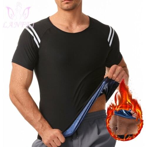 LANFEI Sauna Sweat Shapewear Waist Trainer Men Body Shapers Vest Slimming Body Suits Gym Fat Burn Compression Workout Tank Tops