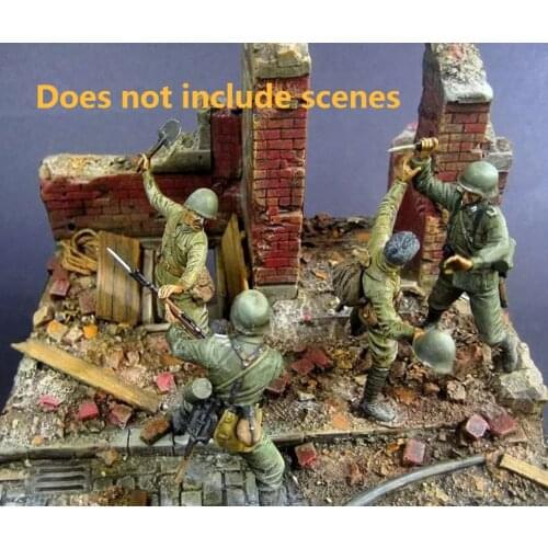 1:35 ratio die-cast resin 41soldiers of the German Army of the Second World War need to assemble and color by themselves