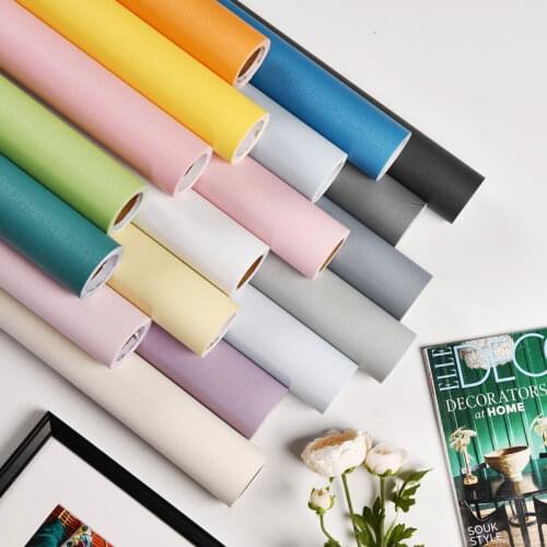 3/5M Matte Solid Color Wallpaper Furniture Cabinet Decoration Stickers Living Room Bedroom Vinyl Self-adhesive Wall Decoration