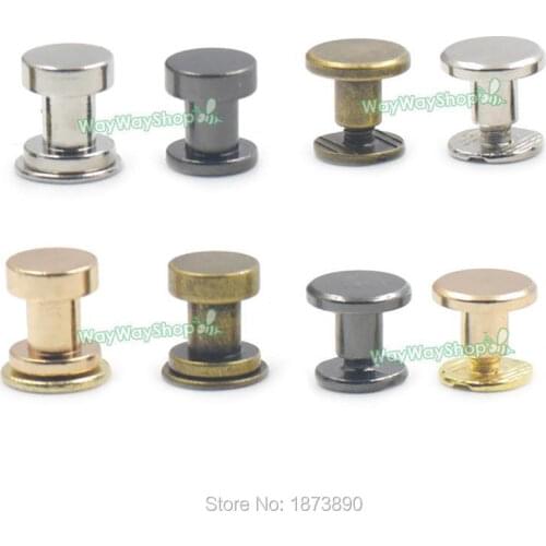 50 PCS Metal Studs Screw back Rivet Leather Craft Brass Button Chicago Belt 2 Size 4 Colors Choice
