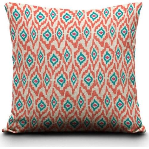 New Linen Pillows Orange Blue Eyes Cheap Square sofa Cushion Cover Home Decorative Pillow Case 45x45cm Almohadas coussin Cojines