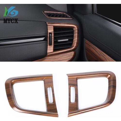 2019 New Peach Wood Grain Side Air Vent Outlet Cover Trim For Honda CRV CR-V 2017 2018 Interior Mouldings 2Pcs