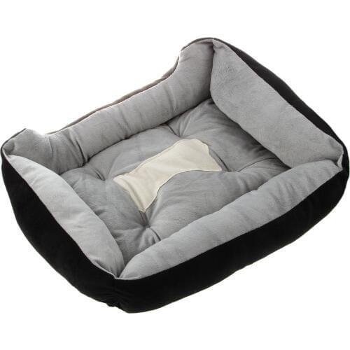 Extra Large Luxury Washable Pet Dog Puppy Cat Bed Cushion Soft Mat Warmer Basket Color:Black Size:XL