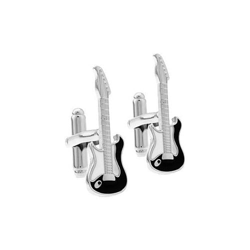 HYX Luxury shirt Silvery Guitar cufflink for mens Brand cuff buttons cuff links High Quality abotoaduras Jewelry
