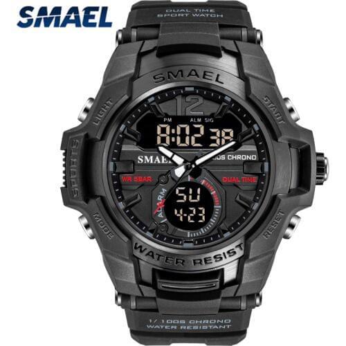 SMAEL Mens Sport Watches Fashion Sport LED Digital Watch Men Waterproof Shock Resistant Quartz Wristwatch Mens Relogio Masculino