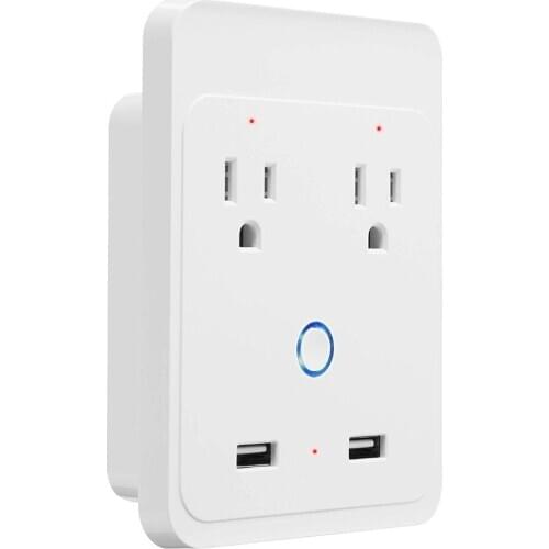 Smart Wi-Fi Wall Outlets Independent Control Voice Control Compatible Remote Control Schedule Function Smart In-wall Plug Socket