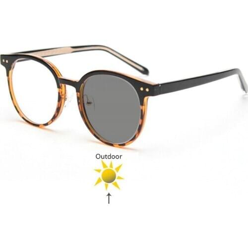 Retro eyeglass Sun glasses Transition Photochromic Myopia Eyeglasses Men Women full frame Eyewear prescription Glasses FML