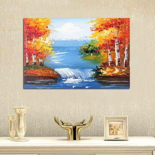MODERN ABSTRACT Home WALL ART OIL PAINTING ON CANVAS RIVER TREE free shipping no framed