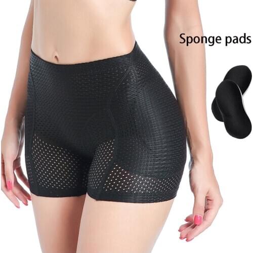 Women Mesh Breathable Buttocks Push up Hip Pad Fake Ass Boxer Lingerie Raises Butt Shaping Underwear Push up False Ass Panties