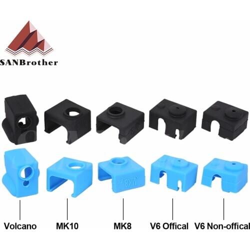 3D Printer V5/V6 volcano Protective Silicone Sock Insulation Cover Case for Heater Block MK8 / MK10 /MK9 Silicone sleeve Hot End