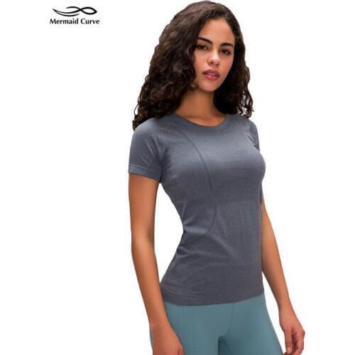 Anti-Stink Short Sleeve Running T-shirt Women Seamless Gym Fitness T-shirt Back Mesh Slim Yoga Female Yoga Sportswear Top