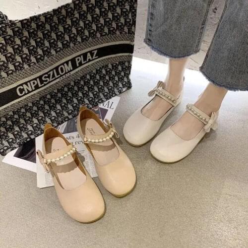 Single Shoes Female 2021 Spring and Summer Gentle Japanese Style Flat All-match Lolita Small PU Leather Shoes Lazy Peas Shoes