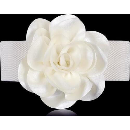 Womens runway fashion vintage flower elastic Cummerbunds female Dress Corsets Waistband Belts decoration wide belt R1461