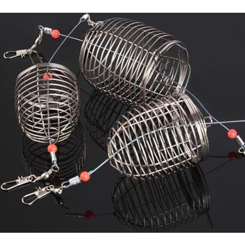 1pc Metal Wire Lure Bait Cage Fishing Thrower Basket Feeder Holder fo Feeder Thrower Carp Fishing Gear Tackle Tools Accessories