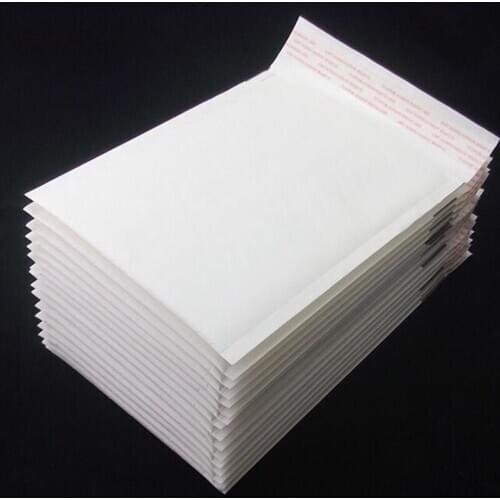 10pcs White Kraft Paper Bubble Envelope Mailers Padded Shipping Envelope With Bubble Mailing Bag Business Supplies Courier Bags