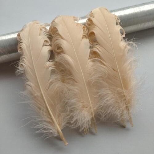 10pcs Skin Color Natural Rolled Soft Goose Feathers 12-18cm/5-7 inches Christmas Decoration Clothing Shoes Hat Accessories