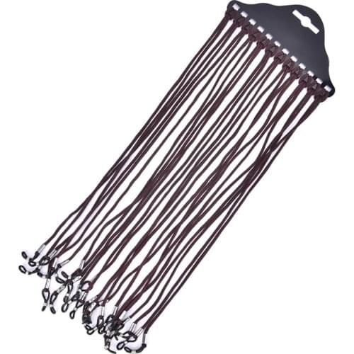12pcs/Lot Brown Nylon Glasses String Cord Holder Sunglasses Neck Rope Strap Anti-slip Anti-lost Glasses Chain Glasses Lanyard