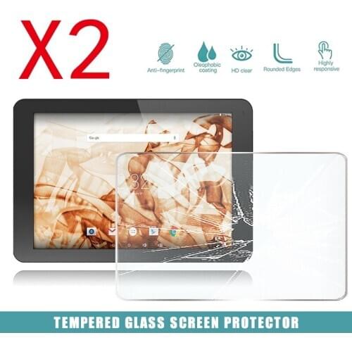 2Pcs Tablet Tempered Glass Screen Protector Cover for Hipstreet Phantom 2 10.1" Anti-Fingerprint Breakage Tempered Film