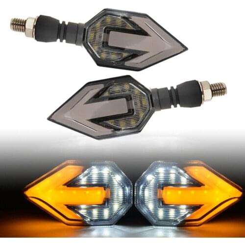 2PCS Universal LED Motorcycle Turn Signals Light 12v IP68 Waterproof Tail Arrow Flowing Water Light Rear Lights Accessories