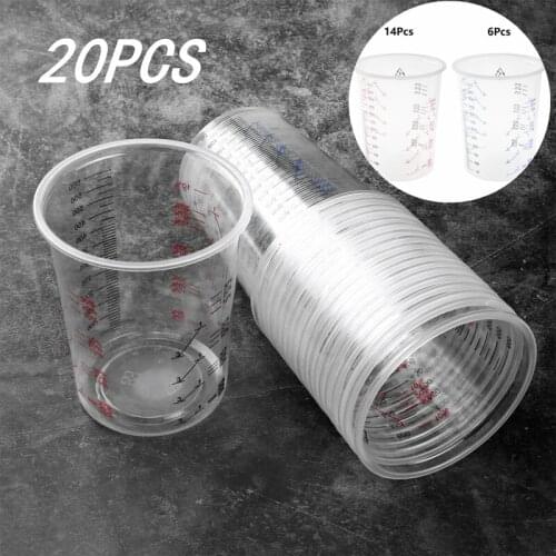 20 Multi-Purpose Clear Plastic Measuring Cups Leakproof Water Milk Measuring Jugs Baking Tools Disposable Paint Mixing Container