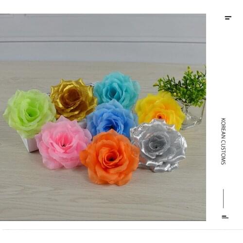 200PCS 10CM Rose Artificial Flower Head for DIY Wedding Wall Background Bouquet Decoration Fake Flowers Festive Party Supplies