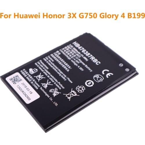 3000mAh HB476387RBC For Huawei Honor 3X G750 Glory 4 B199 G750-U10 G750-T01 G750-T00 G750-C00 G750-U00 Battery