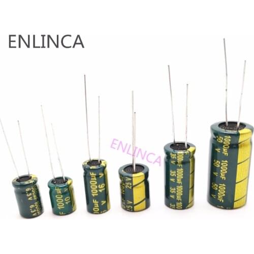 60pcs/lot 1000UF 6.3v 10v 16v 25V 35V 50V 1000UF Low ESR / Impedance high frequency aluminum electrolytic capacitor 20