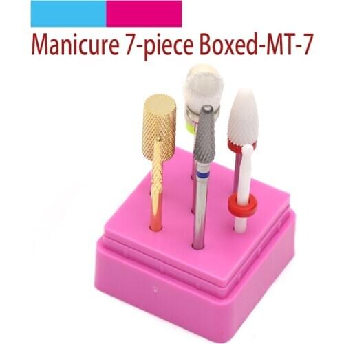 7pcs Tungsten Steel Nail Grinding Head Milling Manicure Cutter Pedicure Machine Sander Ceramics Drill Bit Device Electric Tool