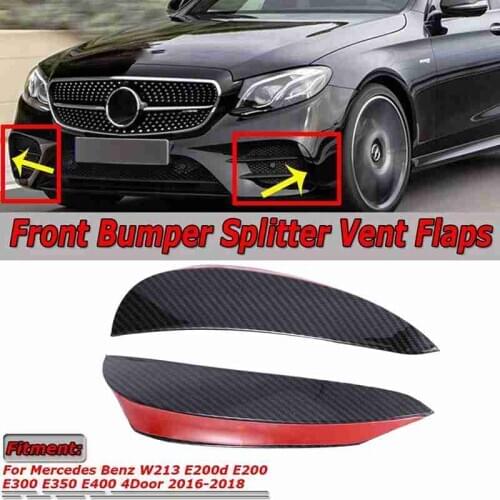 AU04 -Carbon Fiber Front Bumper Side Lip Spoiler Splitter for Mercedes-Benz E Class W213 E200 E300 E350 4Dr AMG 2016-2018