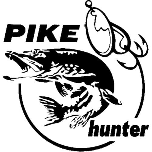 Car Stickers, Motorcycle Decals Pike Hunter Fish Animal Decorative Accessories,to Cover Scratches Sunscreen PVC14cm*13cm