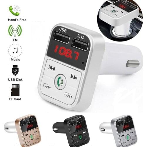 FM Transmitter Car Bluetooth 5.0 Receiver TF Handsfree Car Kit 2.1A Dual USB Car Charger MP3 Player Audio Wireless Car Adapter