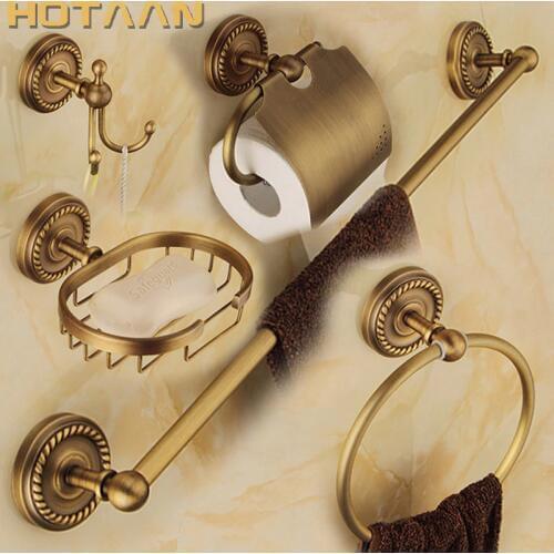 Free shipping,solid brass Bathroom Accessories Set,Robe hook,Paper Holder,Towel Bar,Soap basket,bathroom sets,YT-12200-5