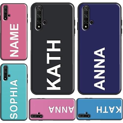 Pastel Custom Vertical Name Personalized For Huawei Nova 5T Y9 Y7 Y6 2019 Case For Honor 8X 9X 10i 9 10 Lite 20 Pro 7A 8A Cover