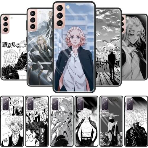 Japan Anime Tokyo Revengers Tempered Glass Case for Samsung Galaxy S20 FE S21 Ultra S10 Plus S10e S9 S8 Cases S21 FE Phone Cover