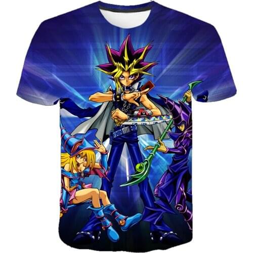 Anime Card Monsters Duel 3D Print Boys T-shirt Summer Cool Hip Hop Short Sleeve Top Children Casual O-neck Clothing 3-14T
