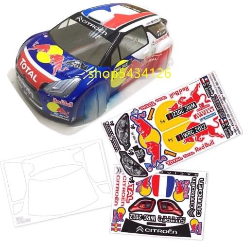 Toys Rc Car Clear Body For 1:10 Scale Rally Car Citroen C4 Car Shell With Colorful Stickers 325mm