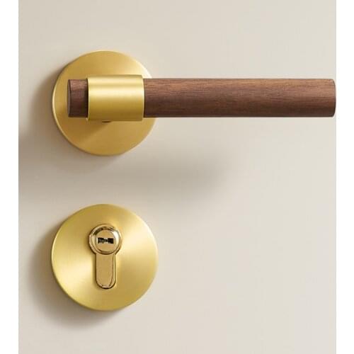 Chinese Brass Silent Door Lock High-end Door Handle Locks Bedroom Wood Handle Security Gate Lock Furniture Hardware Accessories