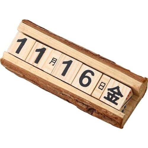 Creative DIY Wood Block Perpetual Calendar Desk Calendar Wood Calendar Fashion Home Office Decoration Gift