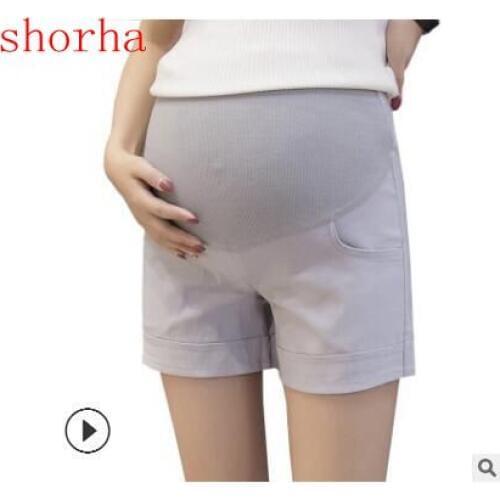 White and black Summer Maternity Shorts Pregnancy Clothes Pants For Pregnant Women Clothing Elastic Waist Casual Pants