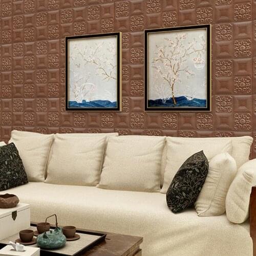 50%HOT3D Self-Adhesive Foam Waterproof Brick Wall Sticker TV Wall Ceiling Home Decor