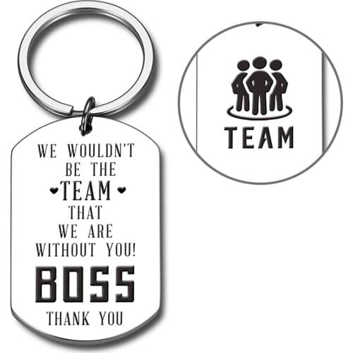 Fashion Stainless Steel Keychain Boss Day Gifts for Women Men Appreciation Presents for Supervisor Leader PM Mentor Female DIY