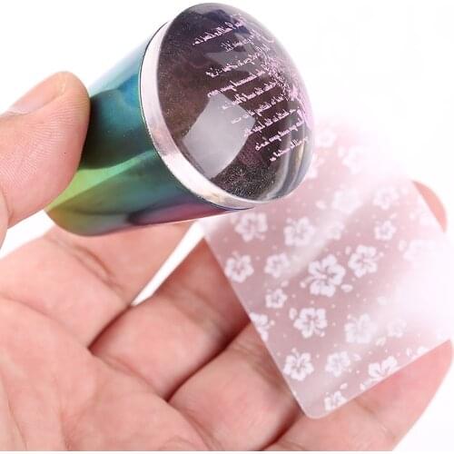 1Pc Nail Stamper DIY Kit Set transfer Stamper Squishy Marshmallow Nail Art Stamper and 1Pc Scraper